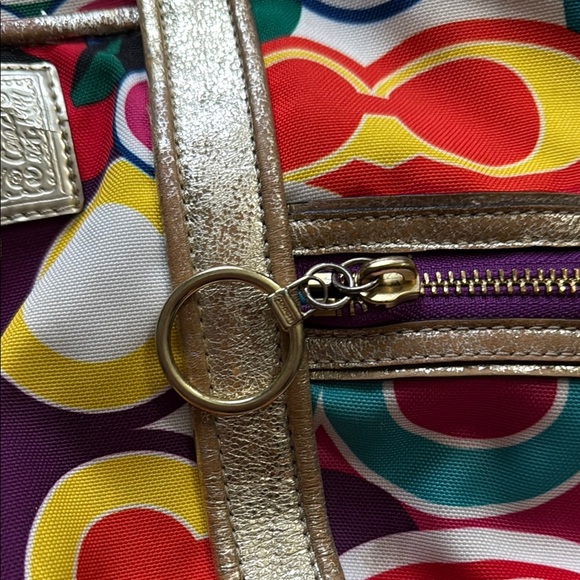 Coach Multicolor Poppy Collection Signature C Pattern Purse - Picture 10 of 15